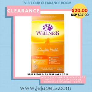 [CLEARANCE] Wellness Complete Health for Puppy - (Deboned Chicken, Oatmeal & Salmon) - 2.27kg