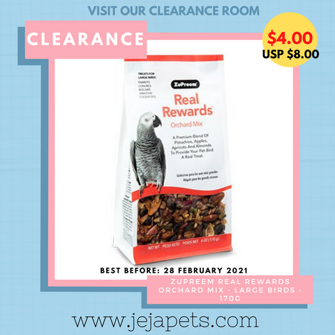 [CLEARANCE] ZuPreem Real Rewards Orchard Mix - Large Birds - 170g