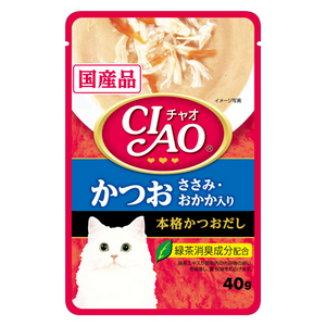 Ciao Creamy Soup Pouch Tuna Katsuo & Chicken Fillet with Dried Bonito Topping - 40g