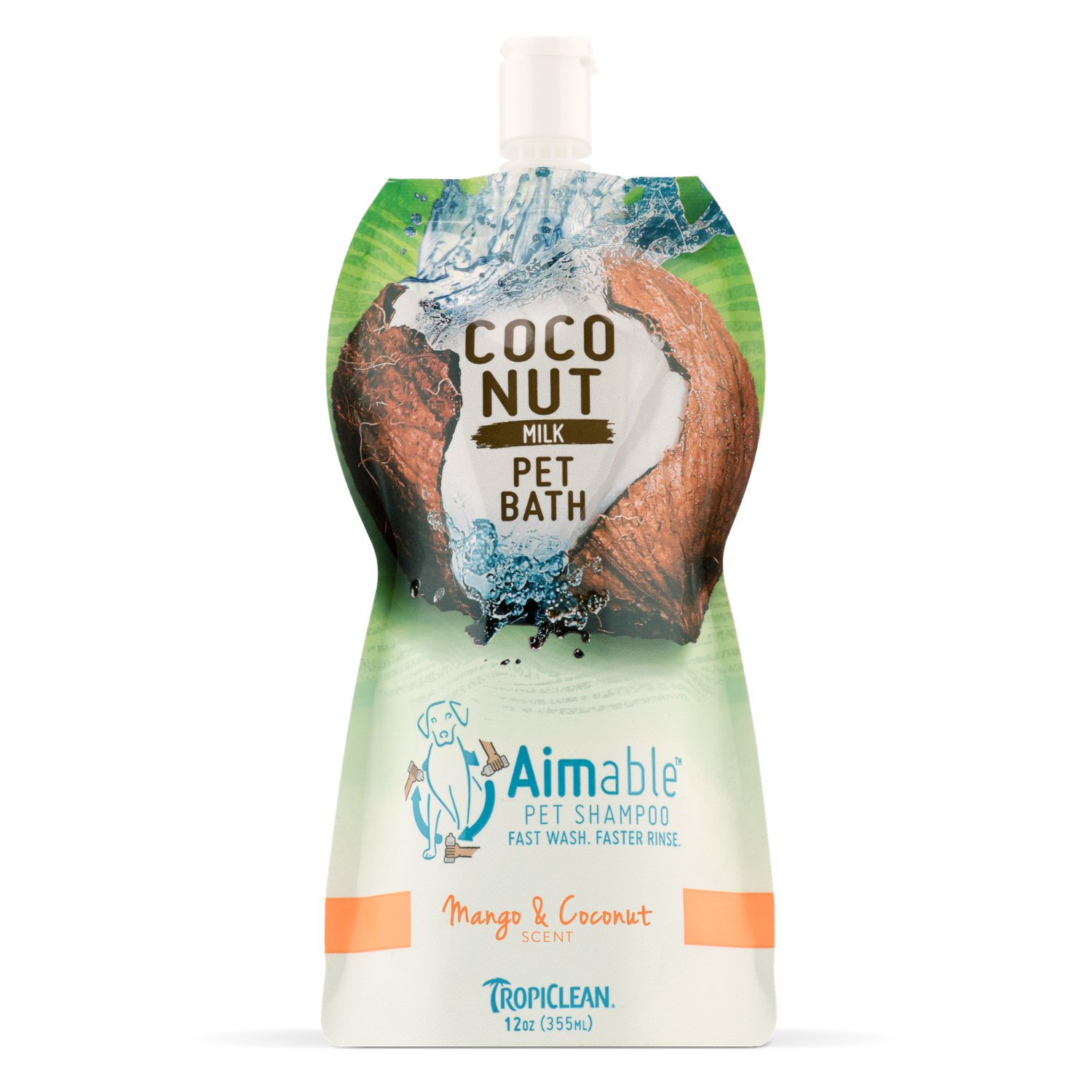 [DISCONTINUED] Tropiclean Aimable Coconut Milk Pet Bath Shampoo  (Mango & Coconut) - 355ml