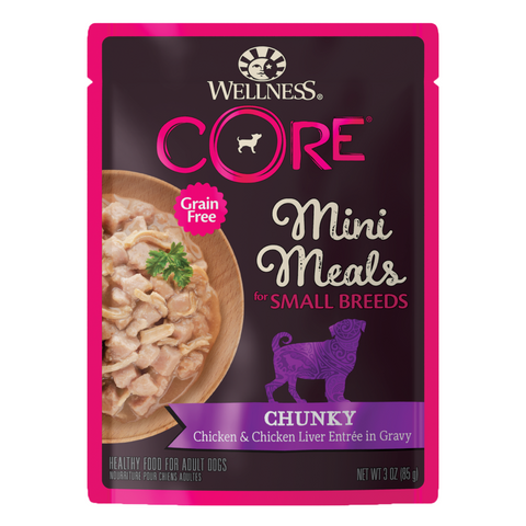 Wellness CORE for Small Breed Grain-Free Mini Meals (Chunky Chicken & Chicken Liver)