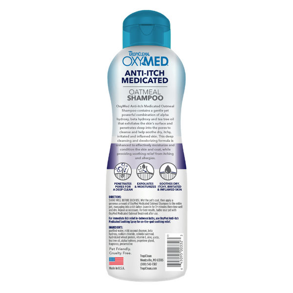 Tropiclean Oxymed Anti-Itch Medicated Oatmeal Shampoo - 591ml / 3.79L