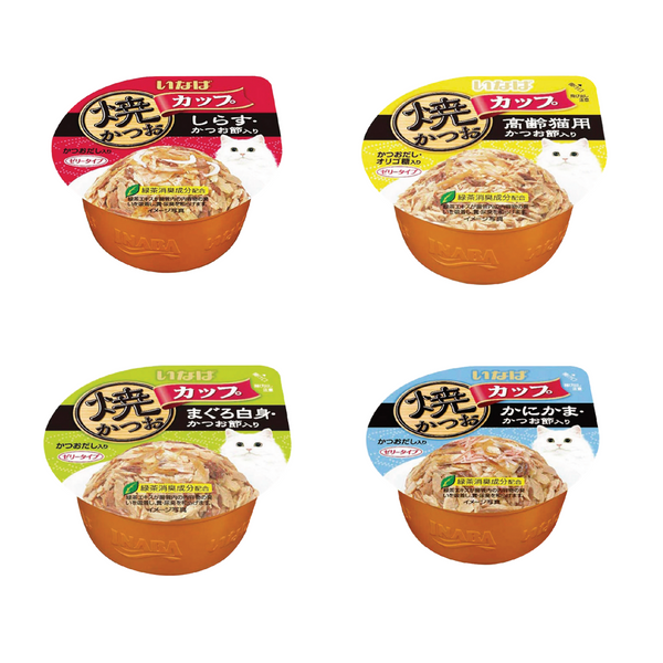 Ciao Grilled Skipjack Cup Grilled Tuna in Gravy with Imitated Crab Meat and Dried Bonito Topping - 80g