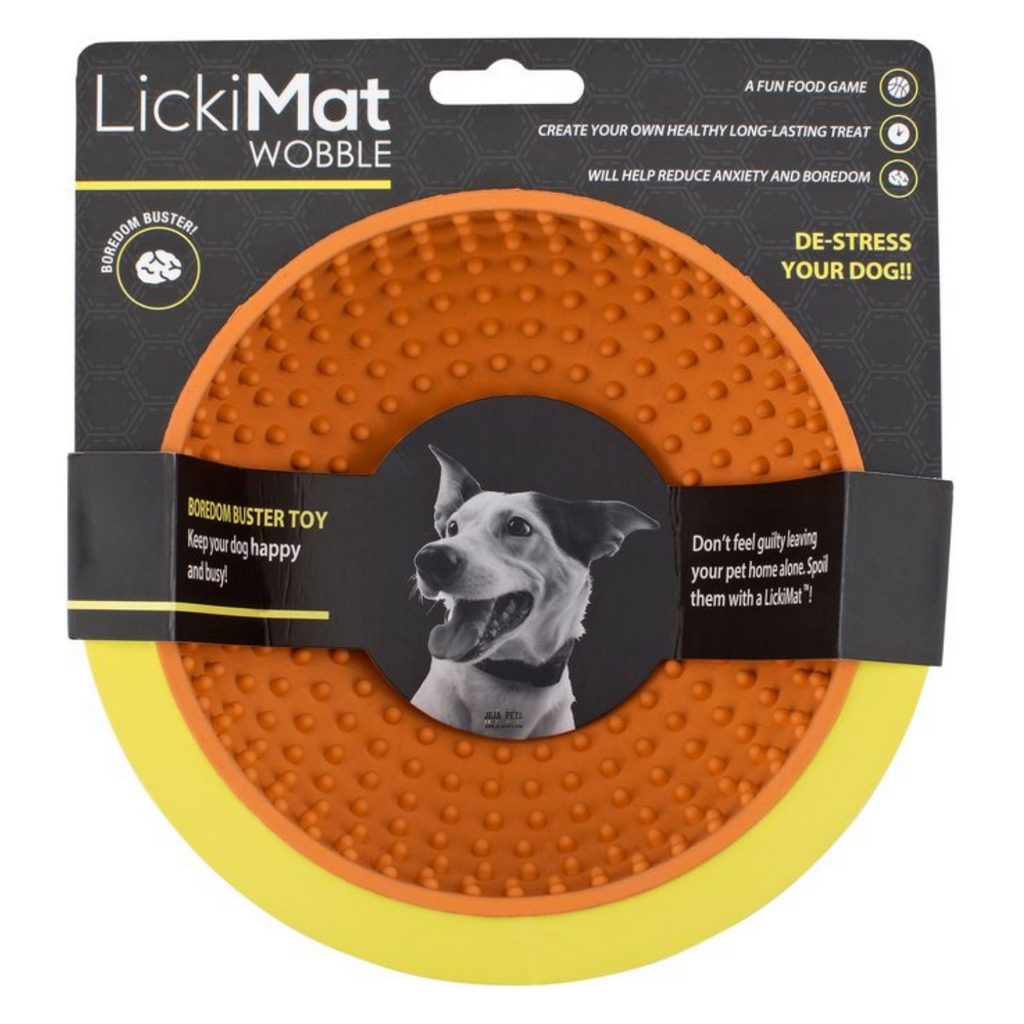 LickiMat Slomo Cat Slow Feeder Mat, Orange, 8-in x 8-in