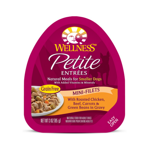 Wellness Small Breed Petite Entrees Mini-Filets - (Roasted Chicken, Beef, Carrots & Green Beans in Gravy) - 85g