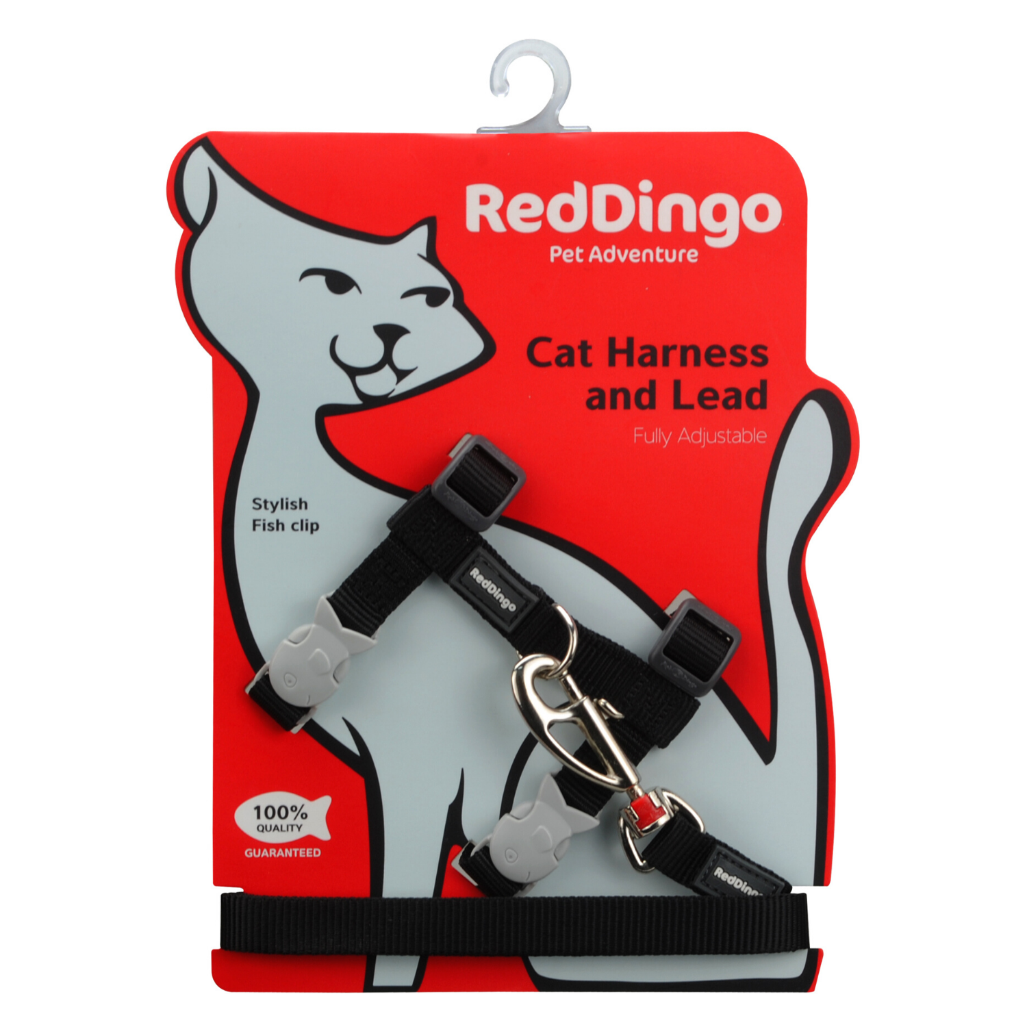 Red Dingo Cat Harness and Lead Combo Classic - (Black)
