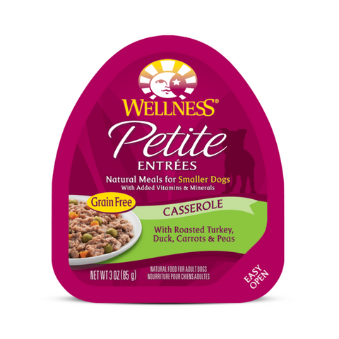 [DISCONTINUED] Wellness Small Breed Petite Entrees Casserole - (Roasted Turkey, Duck, Carrots & Peas)  - 85g