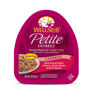 [DISCONTINUED] Wellness Small Breed Petite Entrees Casserole - (Braised Beef, Salmon, Green Beans & Red Peppers)  - 85g