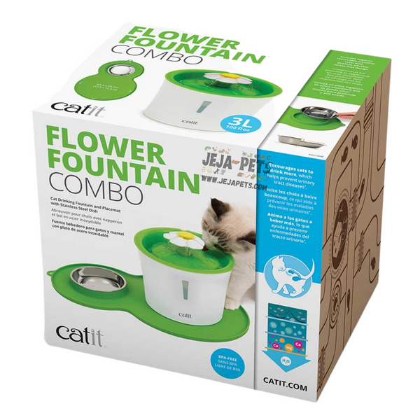 Catit Flower Fountain and Peanut Placemat Combo - 3 Liters