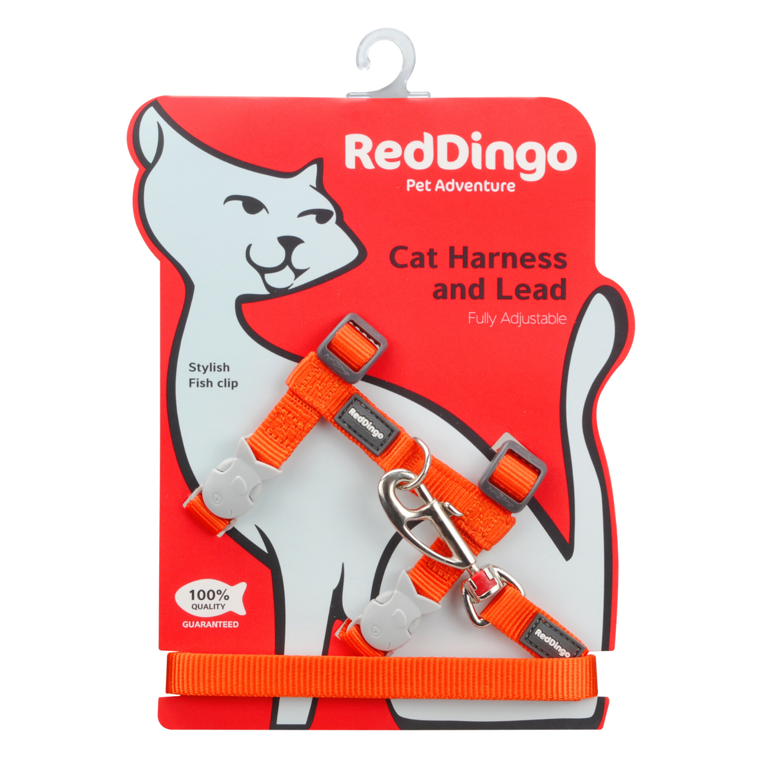 Red Dingo Cat Harness and Lead Combo Classic - (Orange)