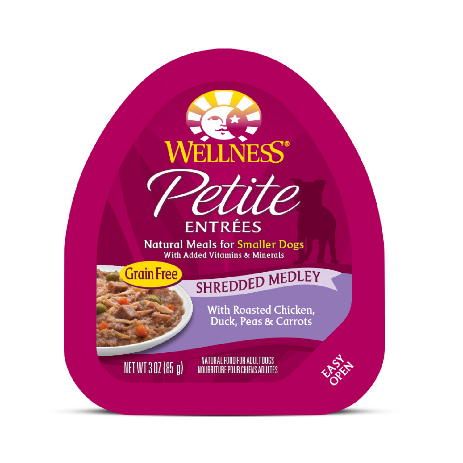 Wellness Small Breed Petite Entrees Shredded Medley - (Roasted Chicken, Duck, Peas & Carrots) - 85g