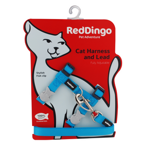 Red Dingo Cat Harness and Lead Combo Classic - (Turquoise)