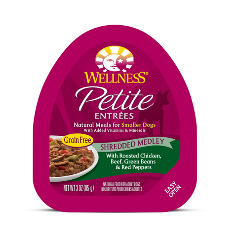 Wellness Small Breed Petite Entrees Shredded Medley - (Roasted Chicken, Beef, Green Beans & Red Peppers) - 85g