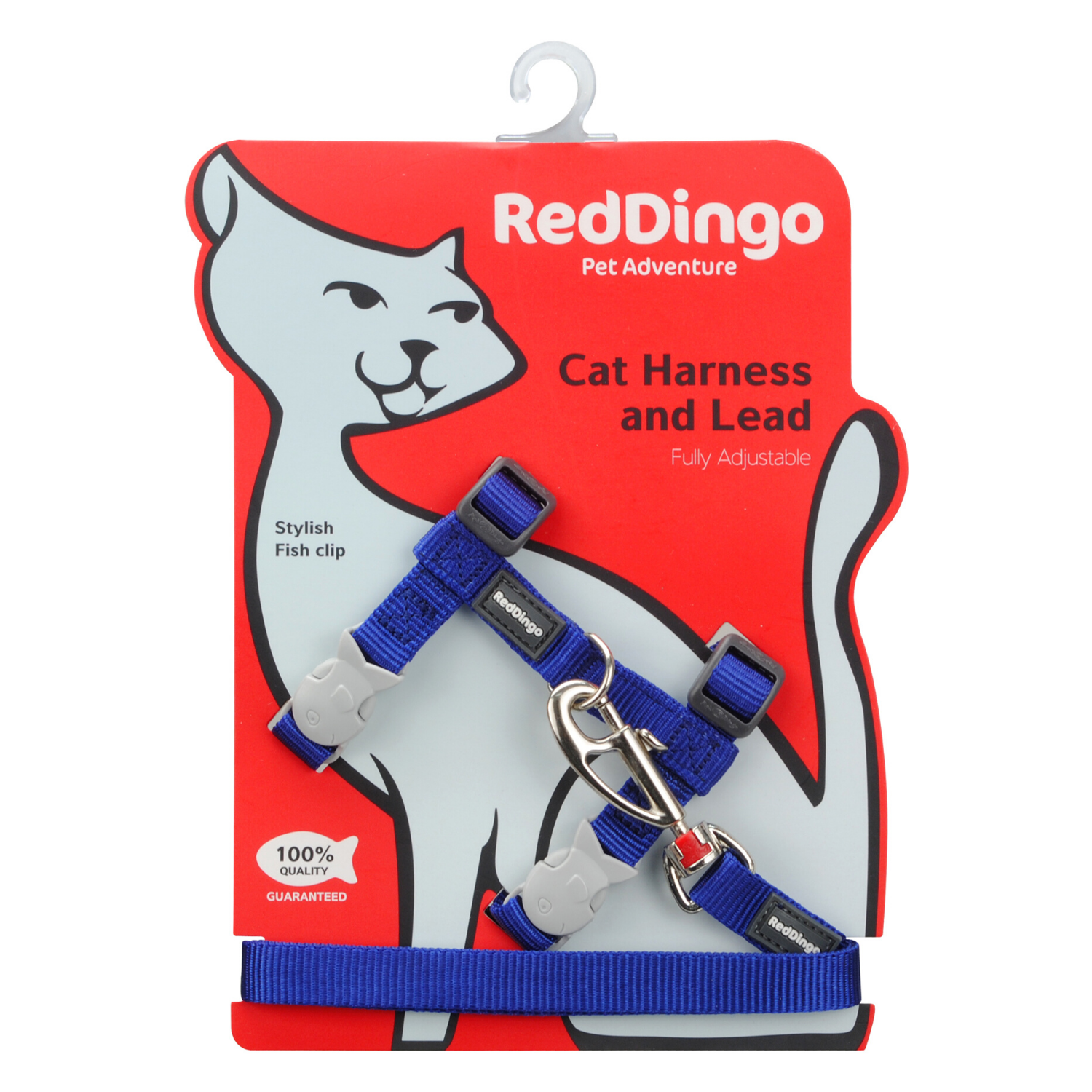 Red Dingo Cat Harness and Lead Combo Classic - (Dark Blue)