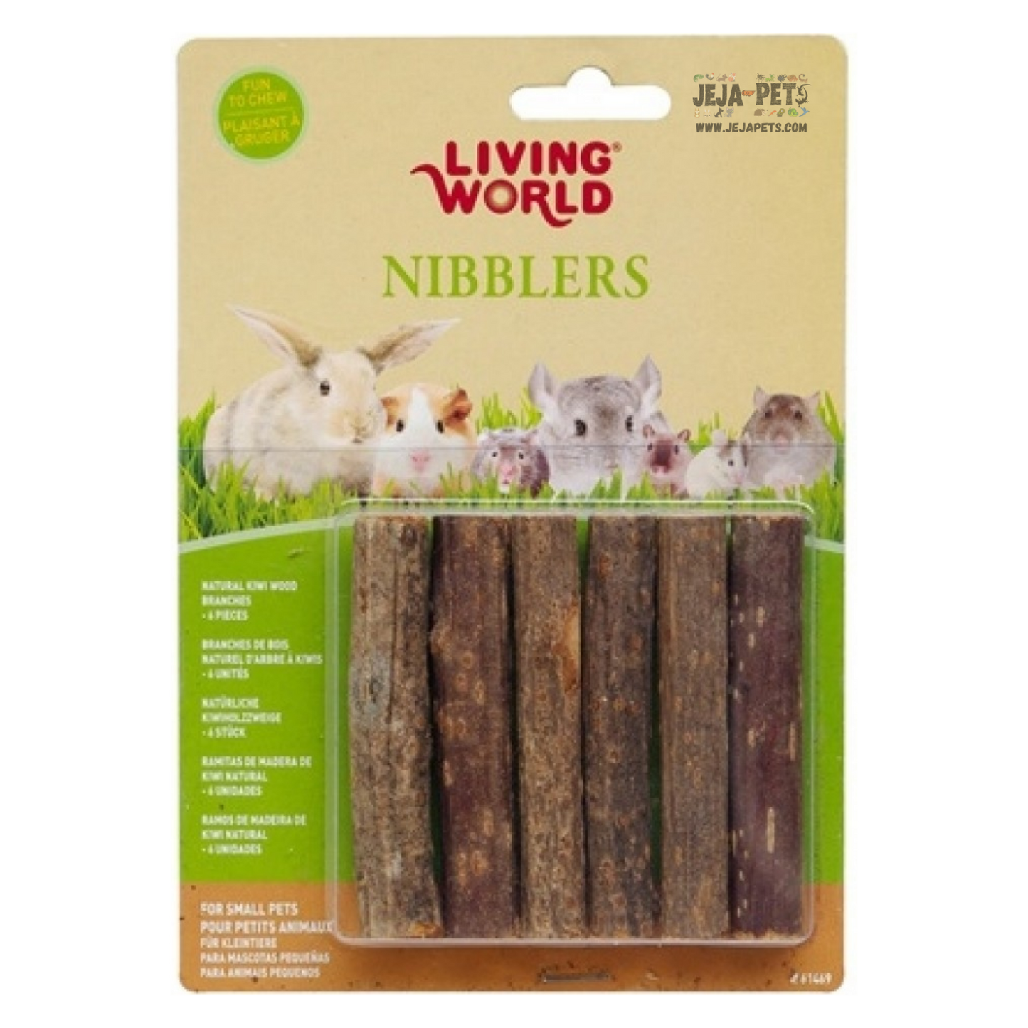 Living World Nibblers Wood Chews (Kiwi Sticks) - 2.5 x 13 x 19 cm