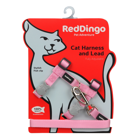 Red Dingo Cat Harness and Lead Combo Classic - (Pink)