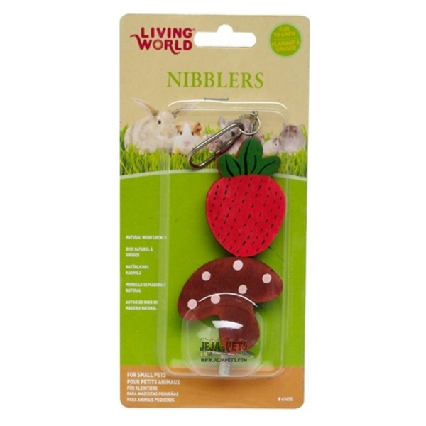 [DISCONTINUED] Living World Nibblers Wood Chews (Strawberry & Mushroom) - 3.3 x 9.91 x 21.08 cm