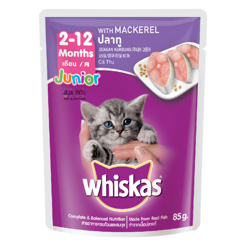 Whiskas Pouch Junior Mackerel Cat Wet Food - 80g