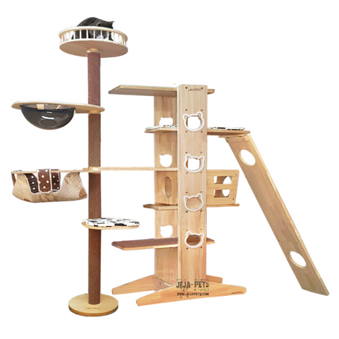 [DISCONTINUED] Luxypet Aaron 5-8 Tower Set 3 Transparent Cat Condo - 76 x 34 x 160 cm