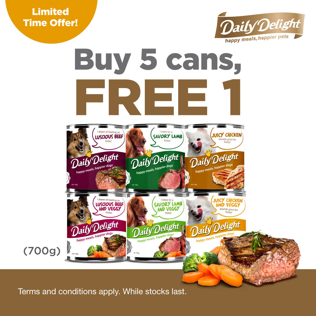 [PROMO: BUY 5 FREE 1 CAN] Daily Delight Dog Canned Food - 700g