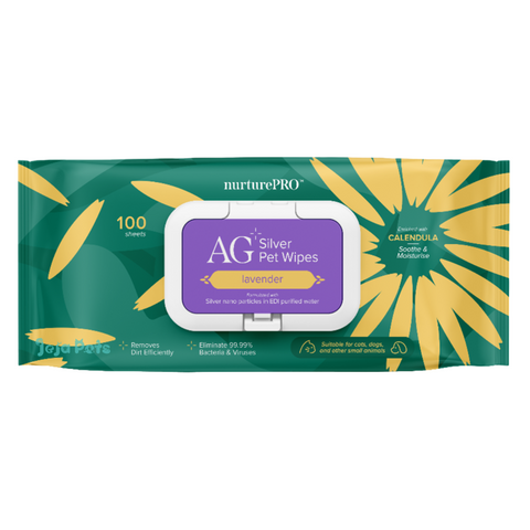 Nurture Pro AG+ Silver Pet Wipes (Lavender) - 100 sheets