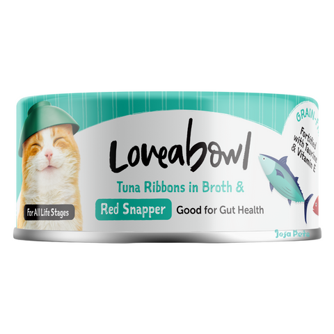 Loveabowl Tuna ribbons in Broth with Red Snapper - 70g