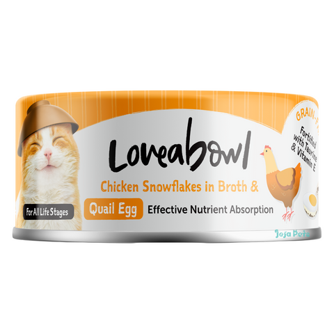 Loveabowl Chicken snowflakes in Broth with Quail Egg - 70g