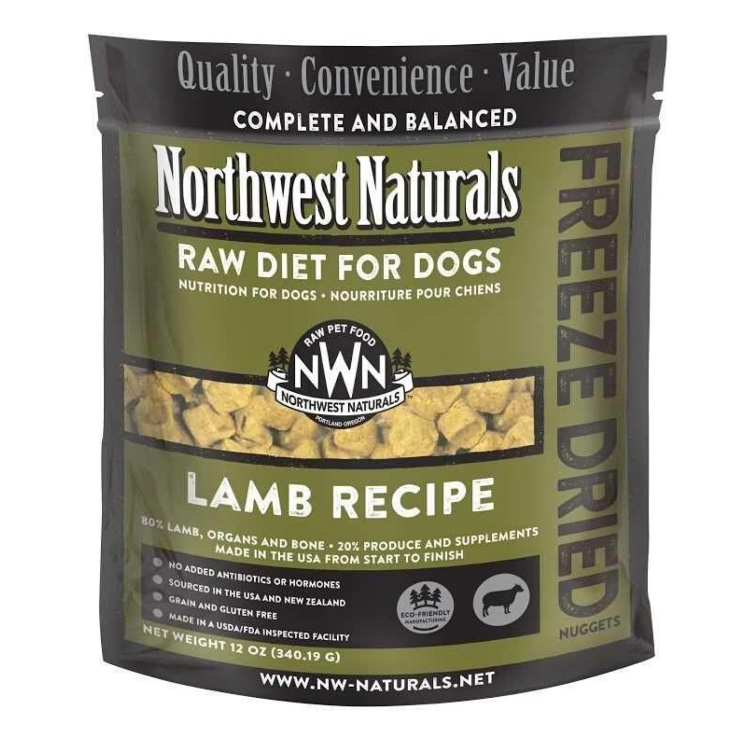 Northwest Naturals Raw Diet For Dogs (Lamb) Freeze Dried Nuggets 12oz