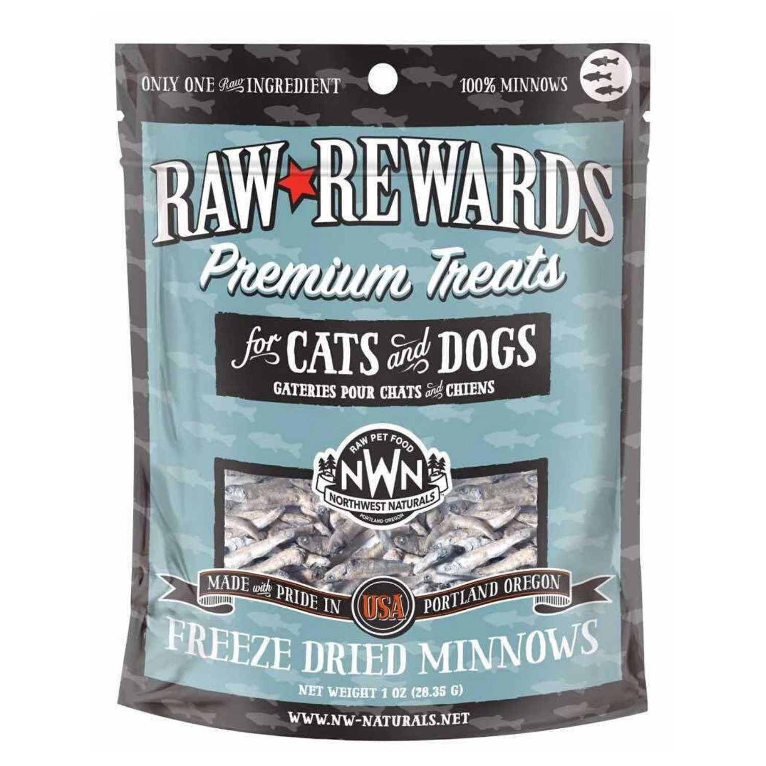 Northwest Naturals Raw Rewards (Freeze Dried Minnows) Treats 1oz