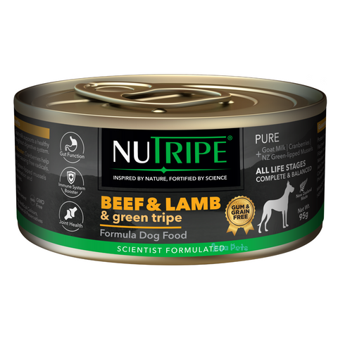 Nutripe Pure Beef and Lamb & Green Tripe Dog (Gum-Free) - 95g