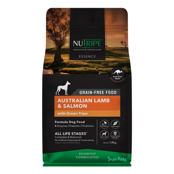 Nutripe Essence Australian Lamb and Salmon with Green Tripe Grain Free Dry Dog Food - 200g / 1.8kg / 12kg