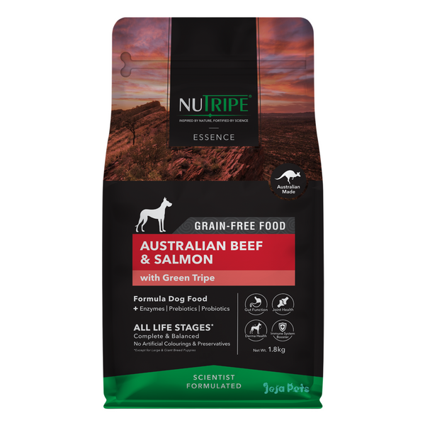 Nutripe Essence Australian Beef and Salmon with Green Tripe Grain Free Dry Dog Food - 200g / 1.8kg / 12kg