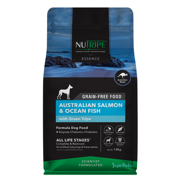 Nutripe Essence Australian Salmon and Ocean Fish with Green Tripe Grain Free Dry Dog Food - 200g / 1.8kg / 12kg