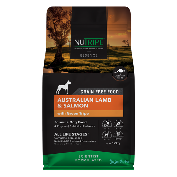 Nutripe Essence Australian Lamb and Salmon with Green Tripe Grain Free Dry Dog Food - 200g / 1.8kg / 12kg