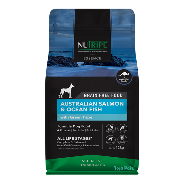 Nutripe Essence Australian Salmon and Ocean Fish with Green Tripe Grain Free Dry Dog Food - 200g / 1.8kg / 12kg
