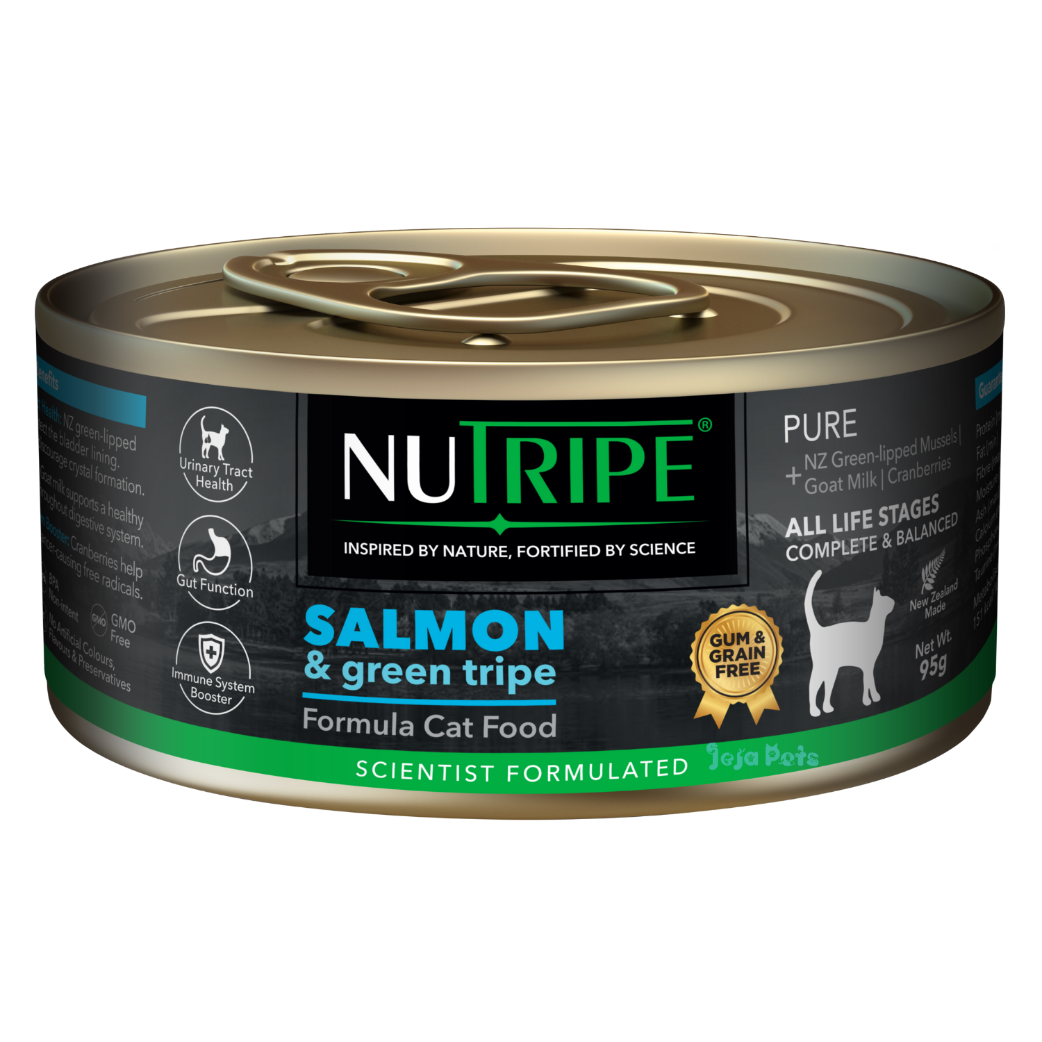 Nutripe Pure Salmon & Green Tripe Cat (Gum-free) - 95g