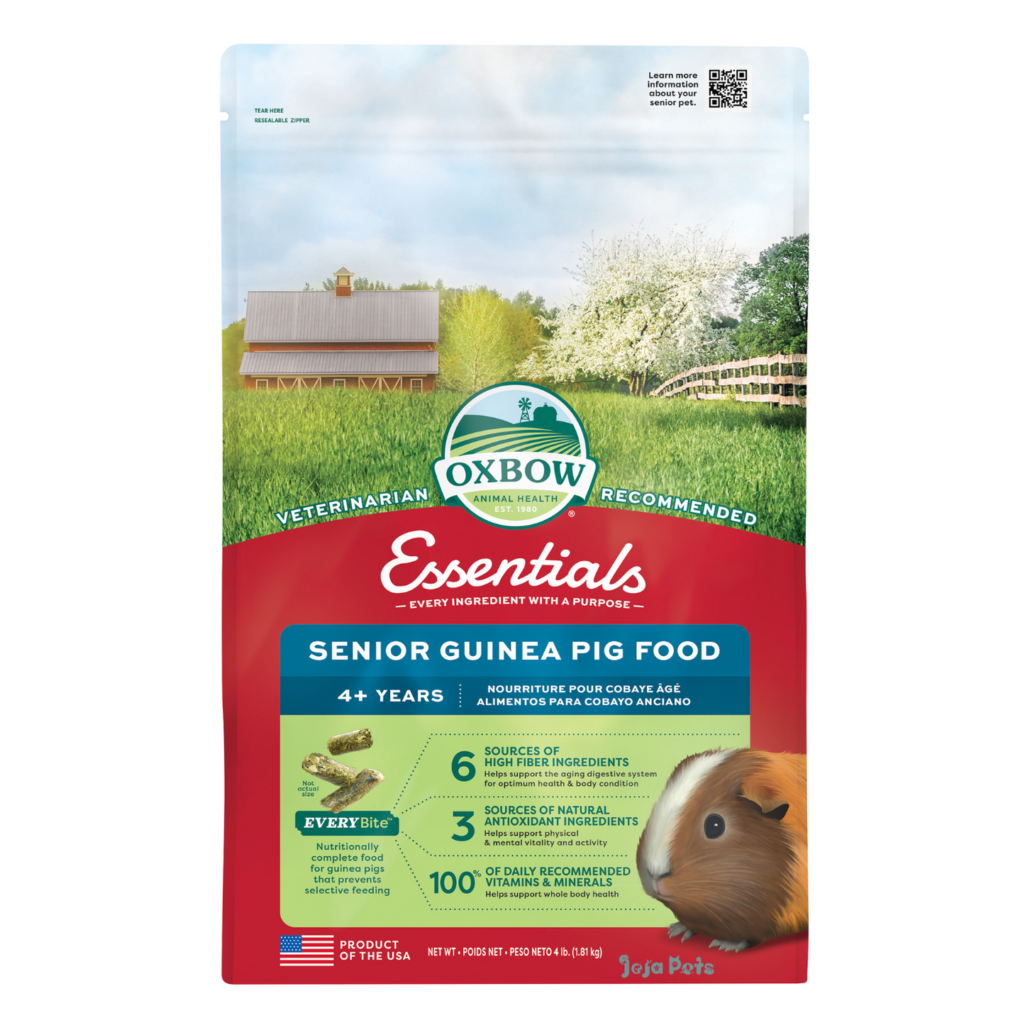 Oxbow Essentials Senior Guinea Pig Food (4+ Years) - 1.8kg / 3.62kg