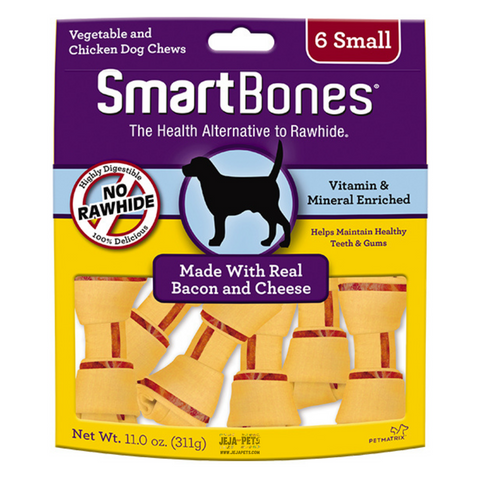 [DISCONTINUED] SmartBones Bacon and Cheese Classic Bone Chews (Small) - 6 Pcs