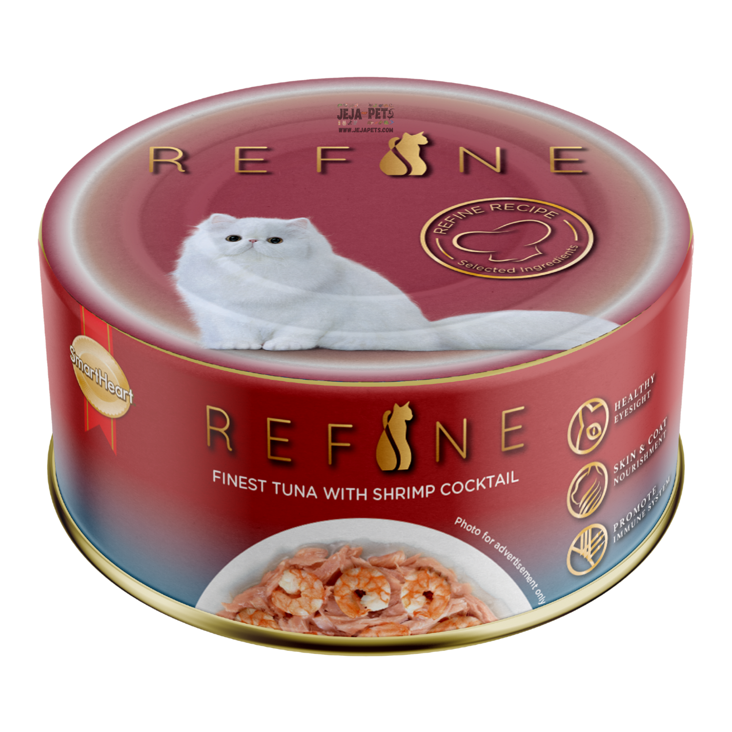 SmartHeart Refine Wet Canned Cat Food Finest Tuna with Shrimp Cocktail - 80g