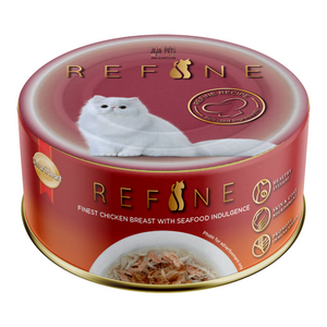 SmartHeart Refine Wet Canned Cat Food Finest Chicken Breast with Seafood Indulgence - 80g