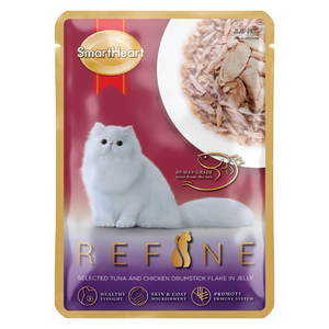 SmartHeart Refine Pouch Wet Cat Food Selected Tuna with Chicken Drumstick Flake in Jelly - 70g