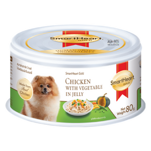 SmartHeart Gold Wet Dog Food Canned Chicken with Vegetable in Jelly - 80g