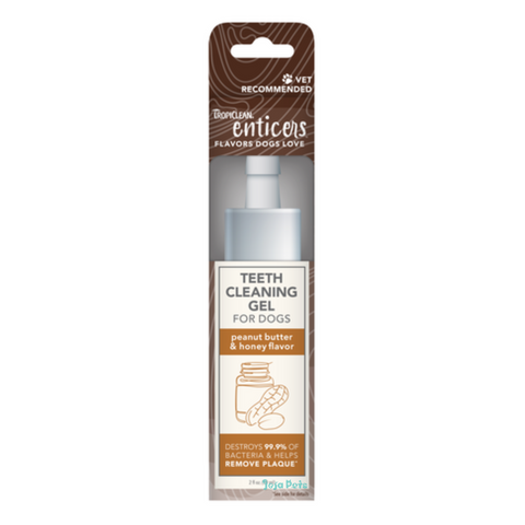 Tropiclean Enticers Teeth Cleaning Gel for Dogs (Peanut Butter & Honey) - 59ml