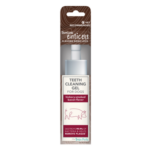 Tropiclean Enticers Teeth Cleaning Gel for Dogs (Hickory Smoked Bacon) - 59ml