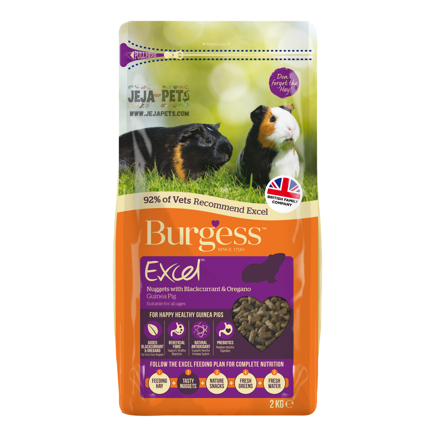 [SAMPLE] Burgess Excel Adult Guinea Pig Nuggets with Blackcurrent and Oregano - 200g