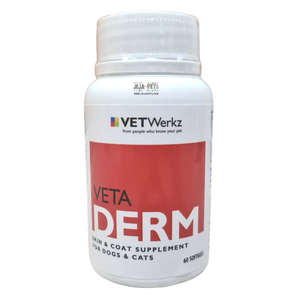 VetWerkz VetaDERM Skin and Coat Supplement for Dogs and Cats - 60 softgels