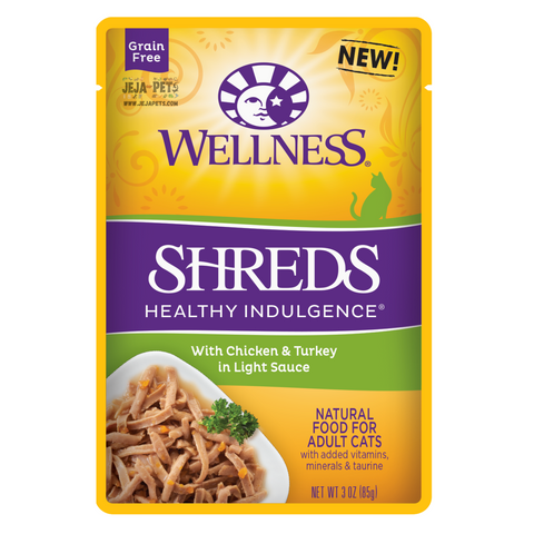 Wellness Healthy Indulgence Shreds (Chicken & Turkey) Cat Food - 85g
