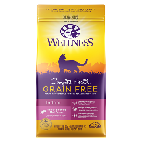 Wellness Complete Health™ Grain Free Indoor Dry Cat Food (Salmon & Herring) - 2.5kg / 5.2kg