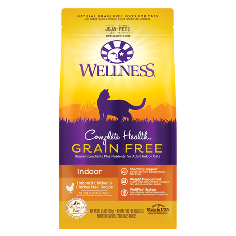Wellness Complete Health™ Grain Free Indoor Dry Cat Food (Deboned Chicken & Chicken Meal) - 2.5kg / 5.2kg