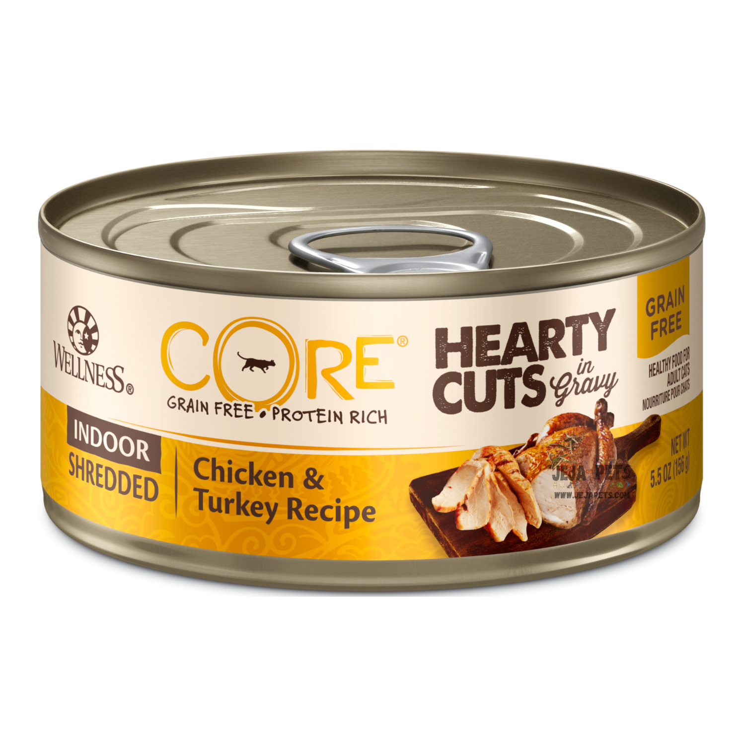 Wellness CORE® Hearty Cuts Shredded Indoor (Chicken & Turkey) Cat Canned Food - 156g